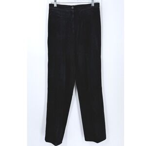 Vtg 80s Suede Top Grain Leather Pants Womens sz 11/12 Black High Rise Straight